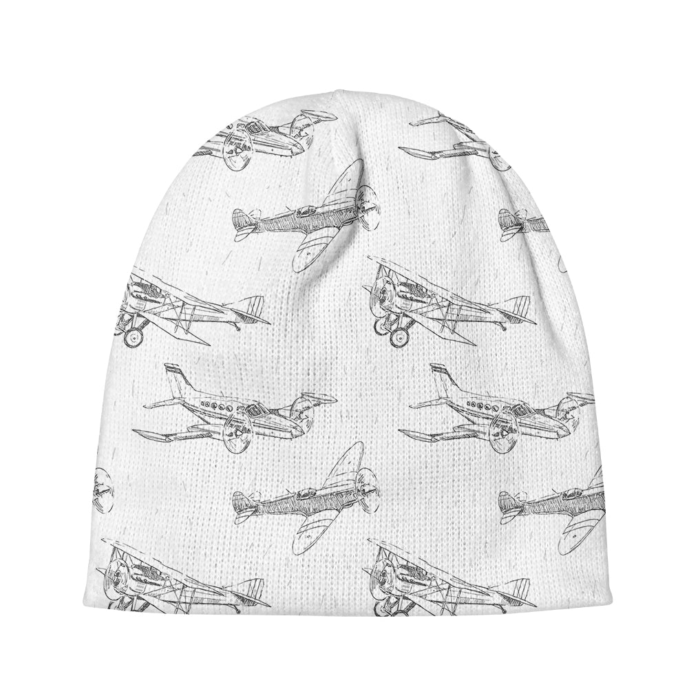 Super Aircrafts Designed Knit 3D Beanies