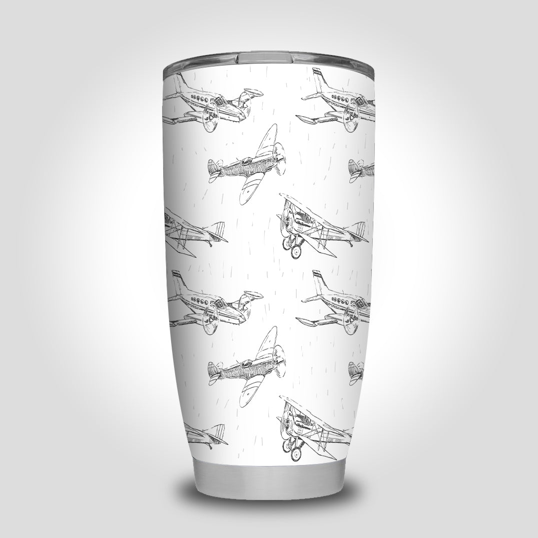 Super Aircrafts Designed Tumbler Travel Mugs