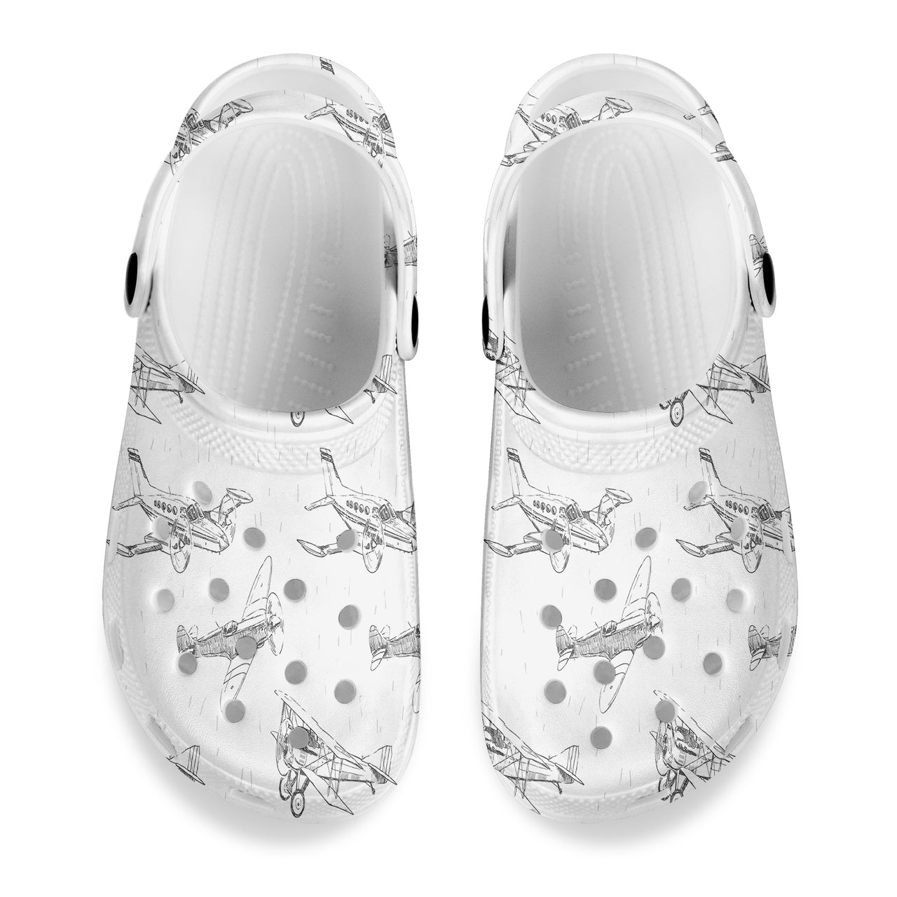 Super Aircrafts Designed Hole Shoes & Slippers (WOMEN)