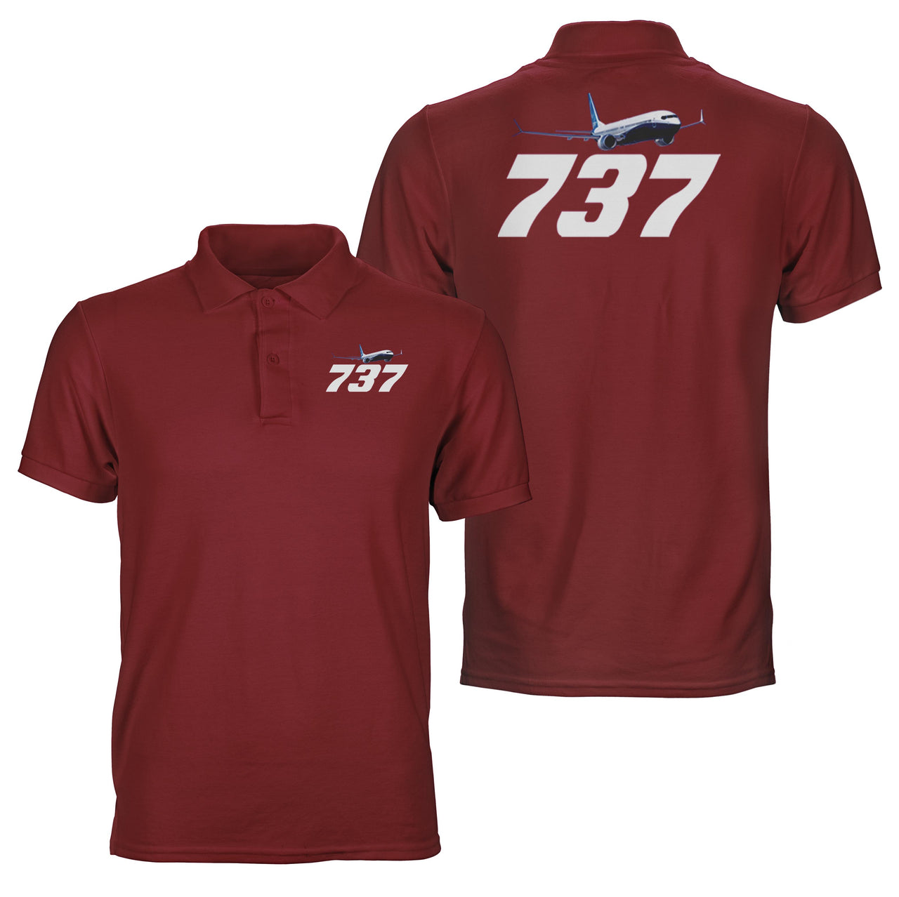 Super Boeing 737-800 Designed Double Side Polo T-Shirts