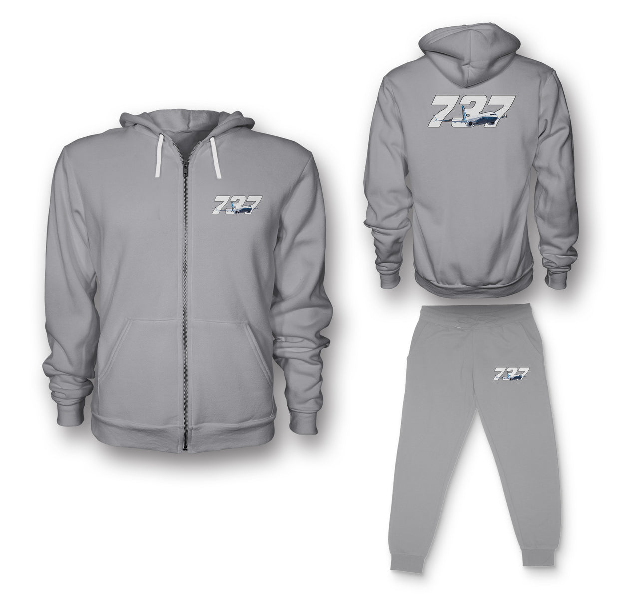 Super Boeing 737 Designed Zipped Hoodies & Sweatpants Set