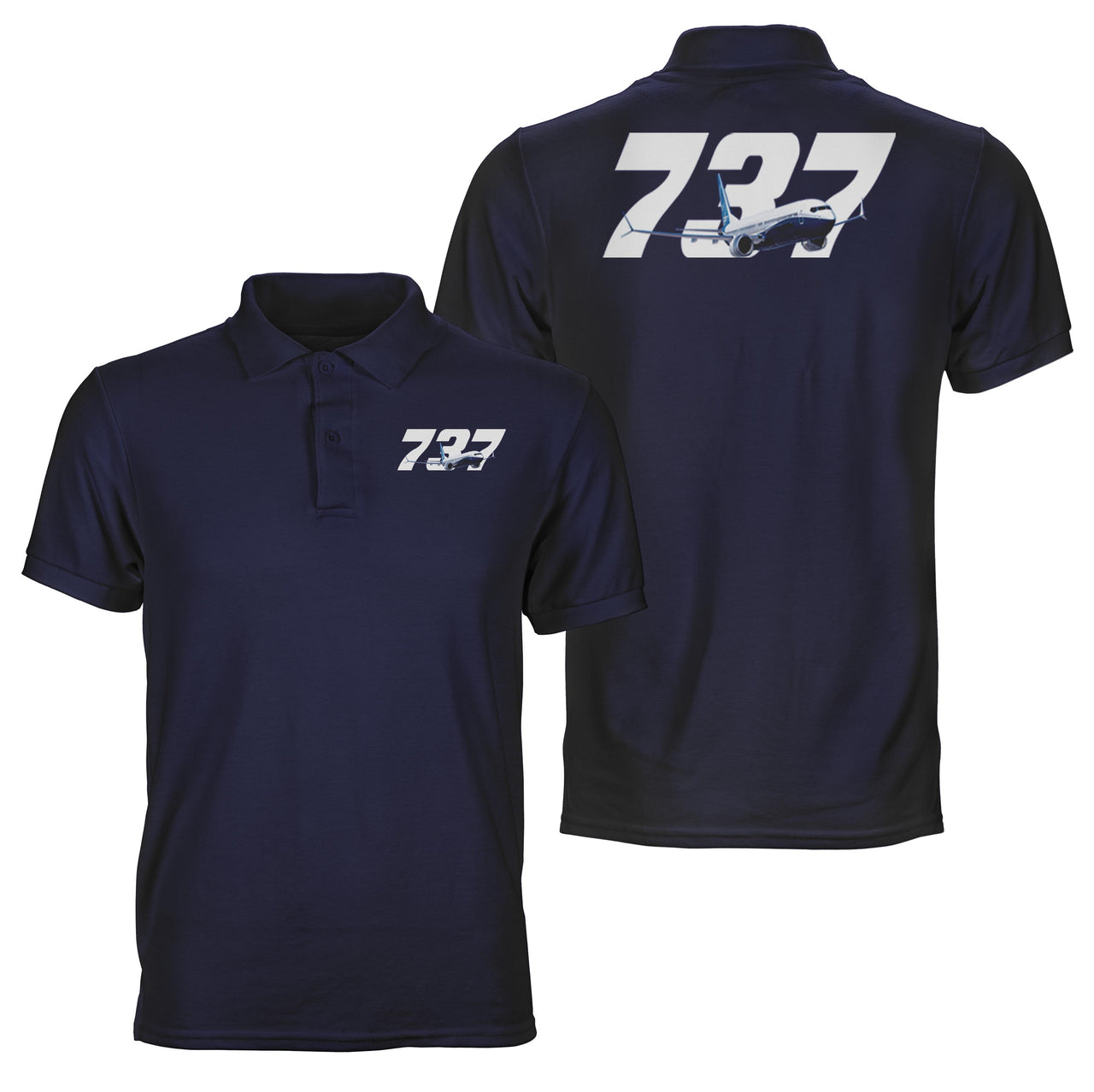 Super Boeing 737 Designed Double Side Polo T-Shirts