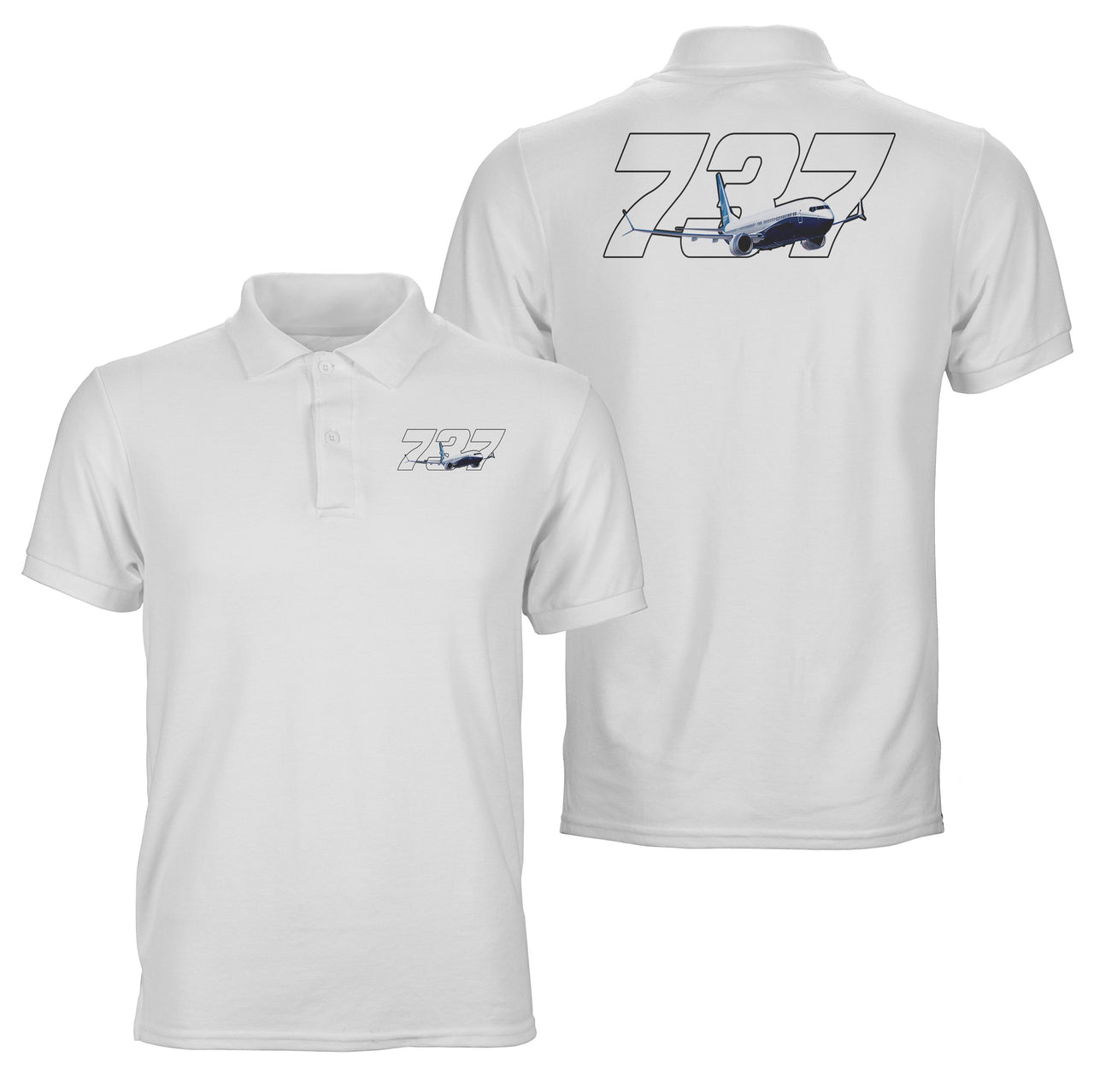 Super Boeing 737 Designed Double Side Polo T-Shirts