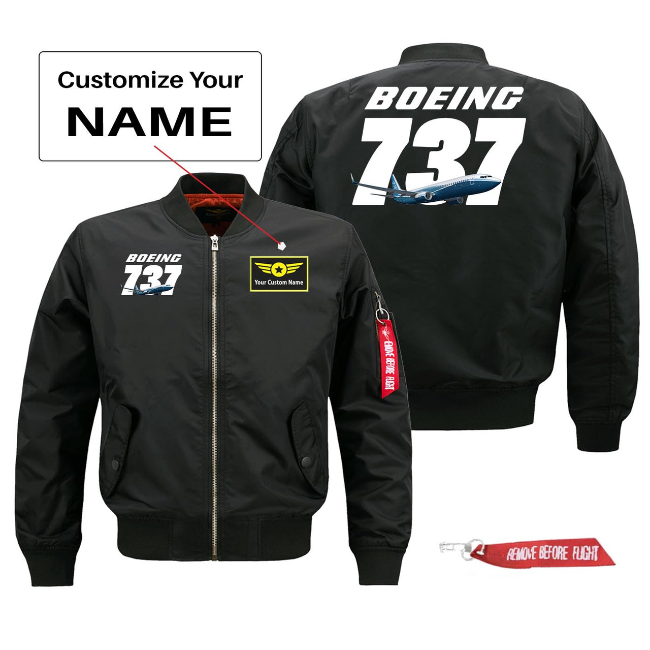 Super Boeing 737+Text Designed Pilot Jackets (Customizable)