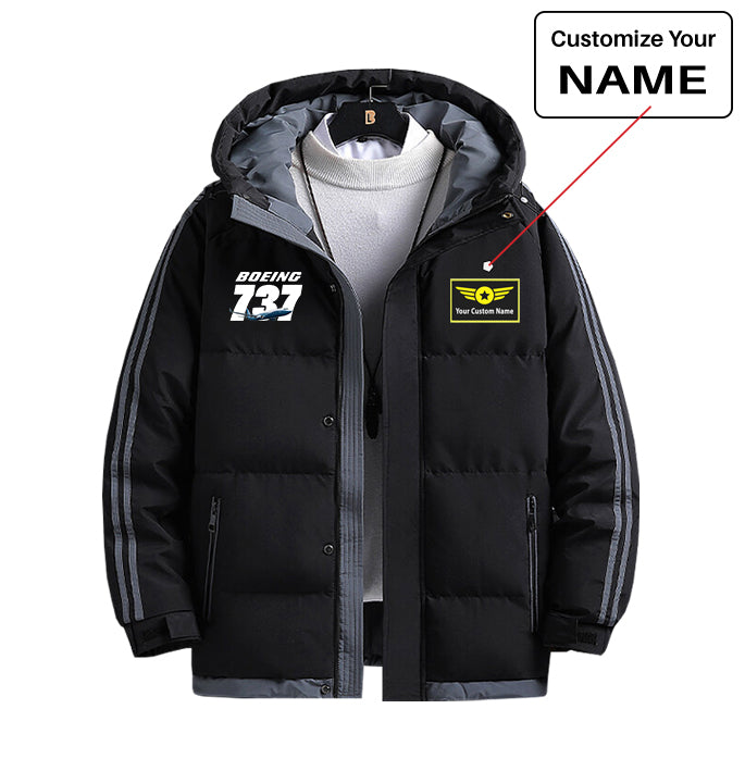 Super Boeing 737+Text Designed Thick Fashion Jackets