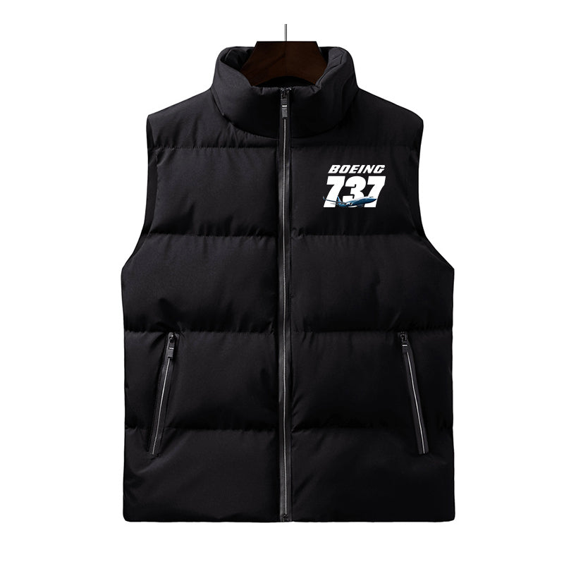 Super Boeing 737+Text Designed Puffy Vests