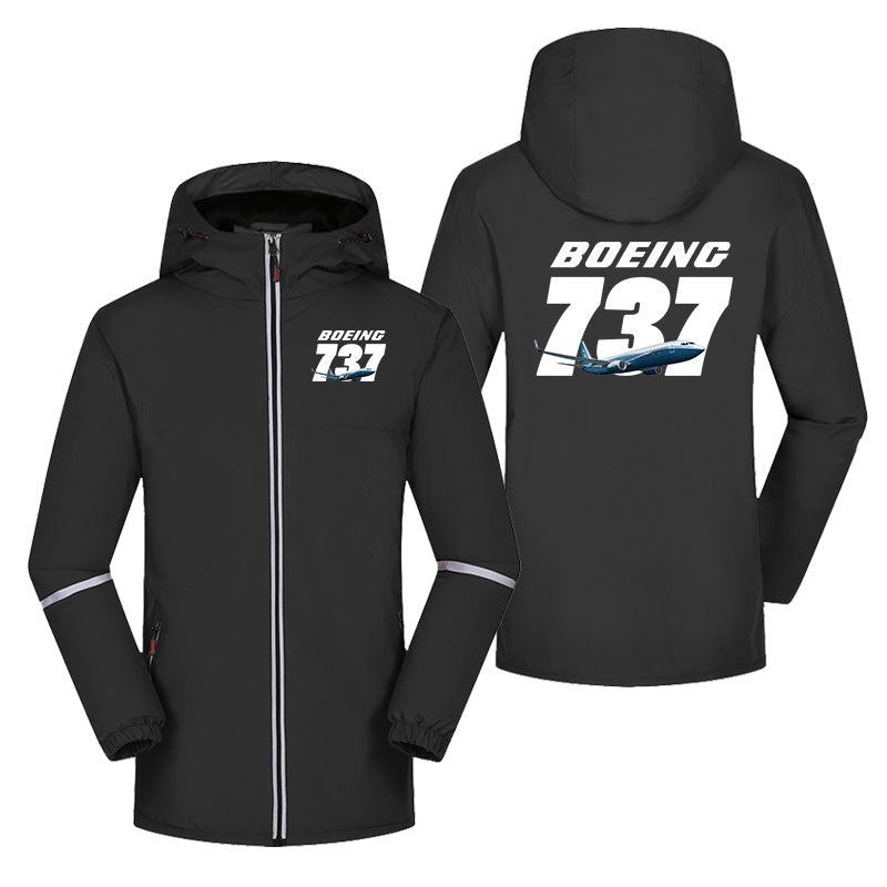 Super Boeing 737+Text Designed Rain Coats & Jackets