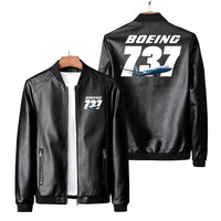 Thumbnail for Super Boeing 737+Text Designed PU Leather Jackets