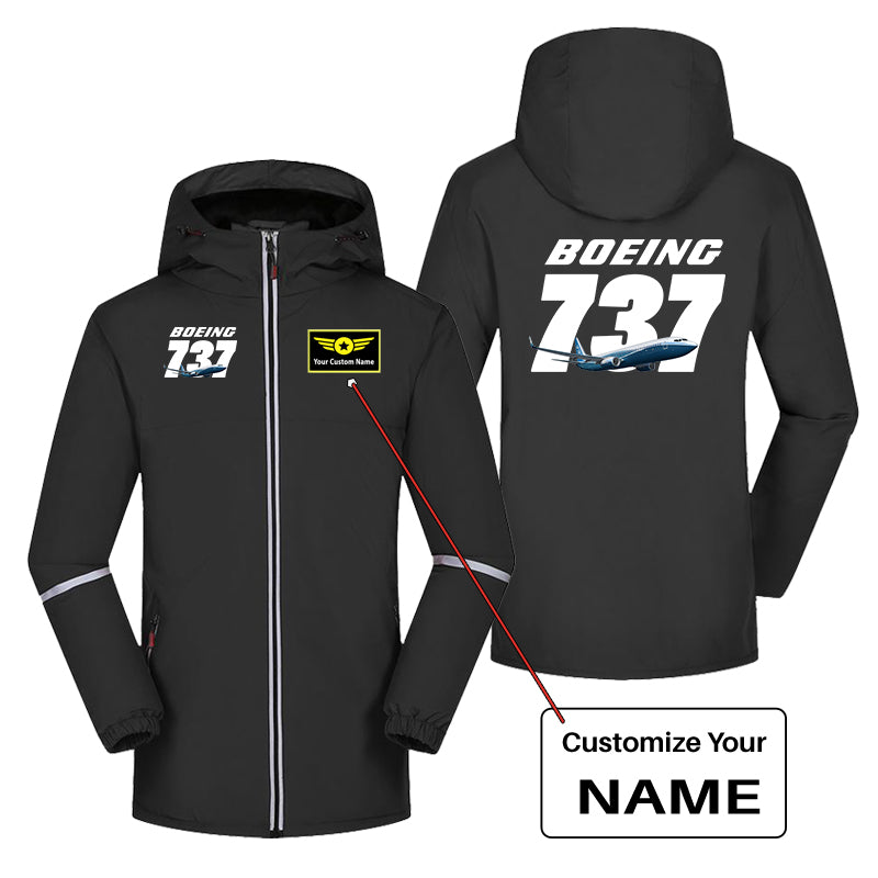 Super Boeing 737+Text Designed Rain Coats & Jackets