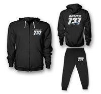 Thumbnail for Super Boeing 737+Text Designed Zipped Hoodies & Sweatpants Set