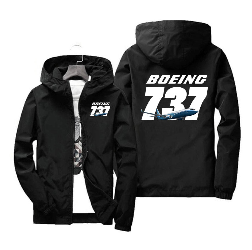 Super Boeing 737+Text Designed Windbreaker Jackets