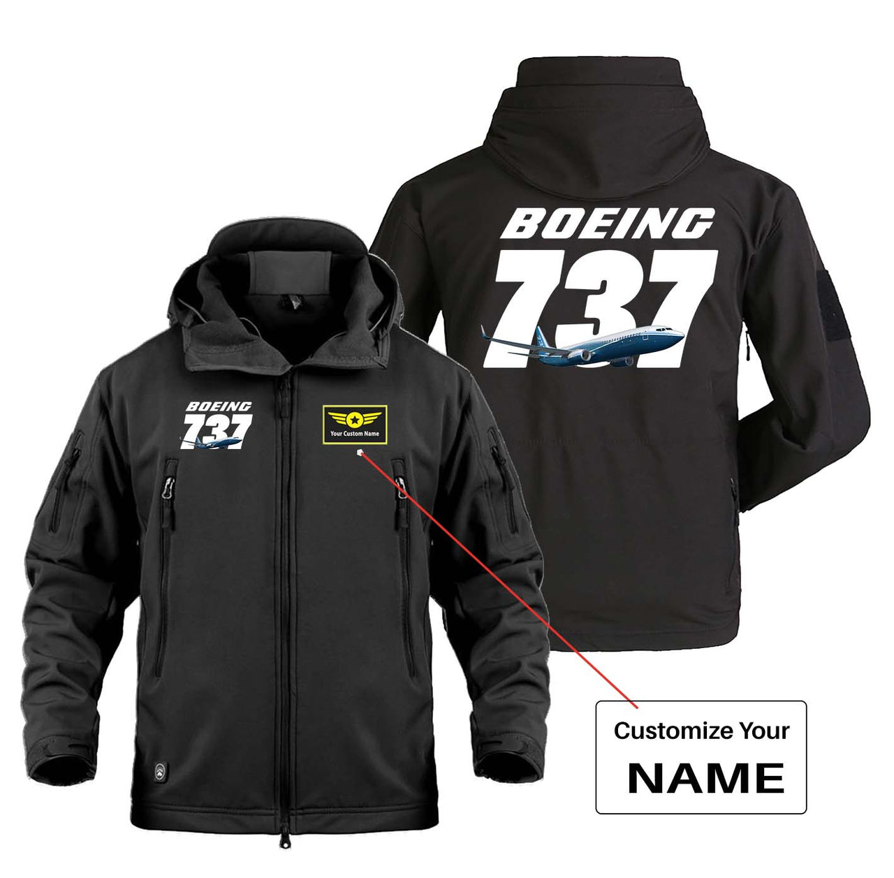 Super Boeing 737+Text Designed Military Jackets (Customizable)