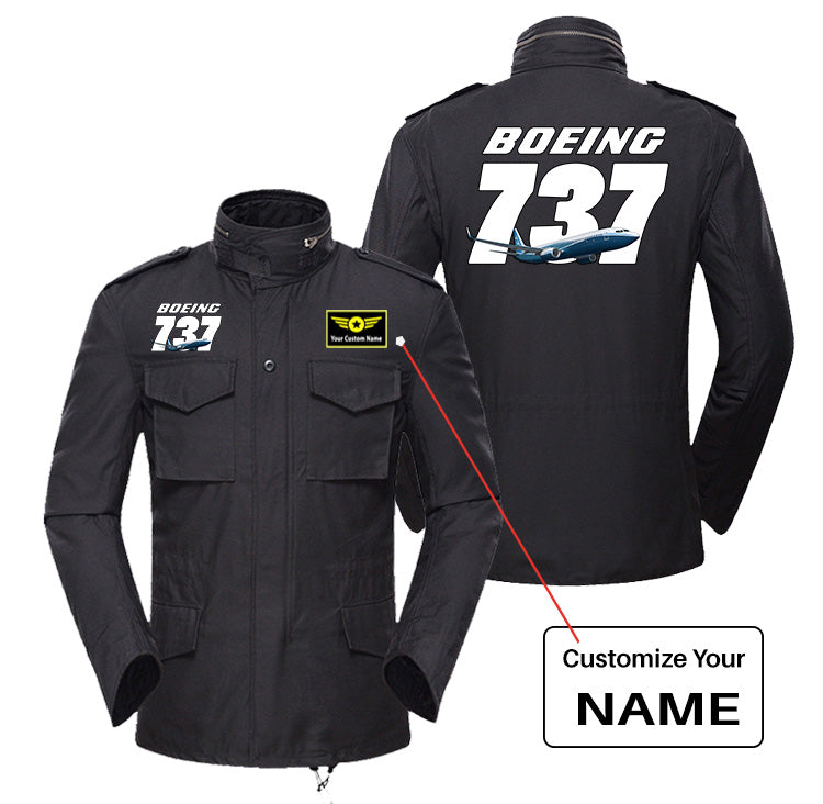 Super Boeing 737+Text Designed Military Coats