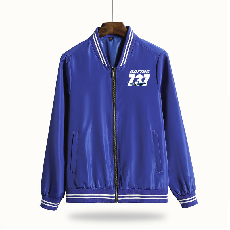Super Boeing 737+Text Designed Thin Spring Jackets