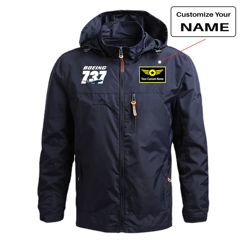 Super Boeing 737+Text Designed Thin Stylish Jackets