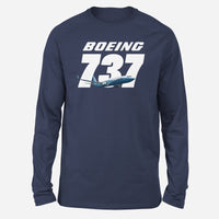 Thumbnail for Super Boeing 737+Text Designed Long-Sleeve T-Shirts