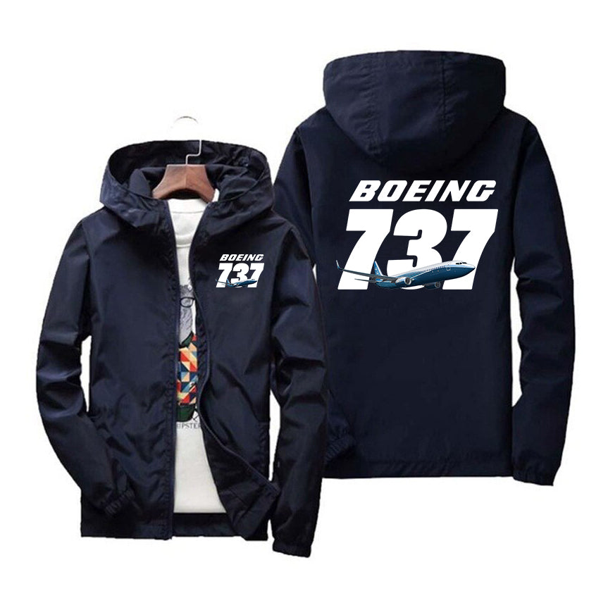 Super Boeing 737+Text Designed Windbreaker Jackets