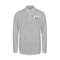 Thumbnail for Super Boeing 737+Text Designed Long Sleeve Polo T-Shirts