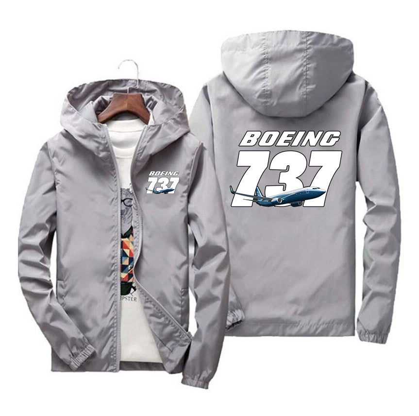 Super Boeing 737+Text Designed Windbreaker Jackets