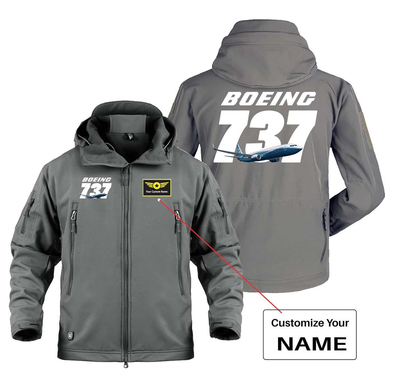 Super Boeing 737+Text Designed Military Jackets (Customizable)