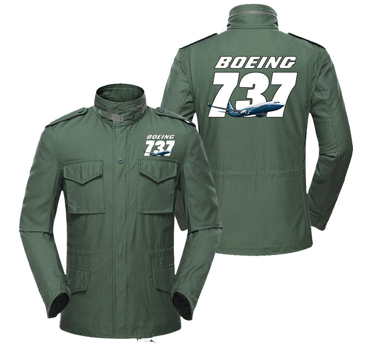 Super Boeing 737+Text Designed Military Coats