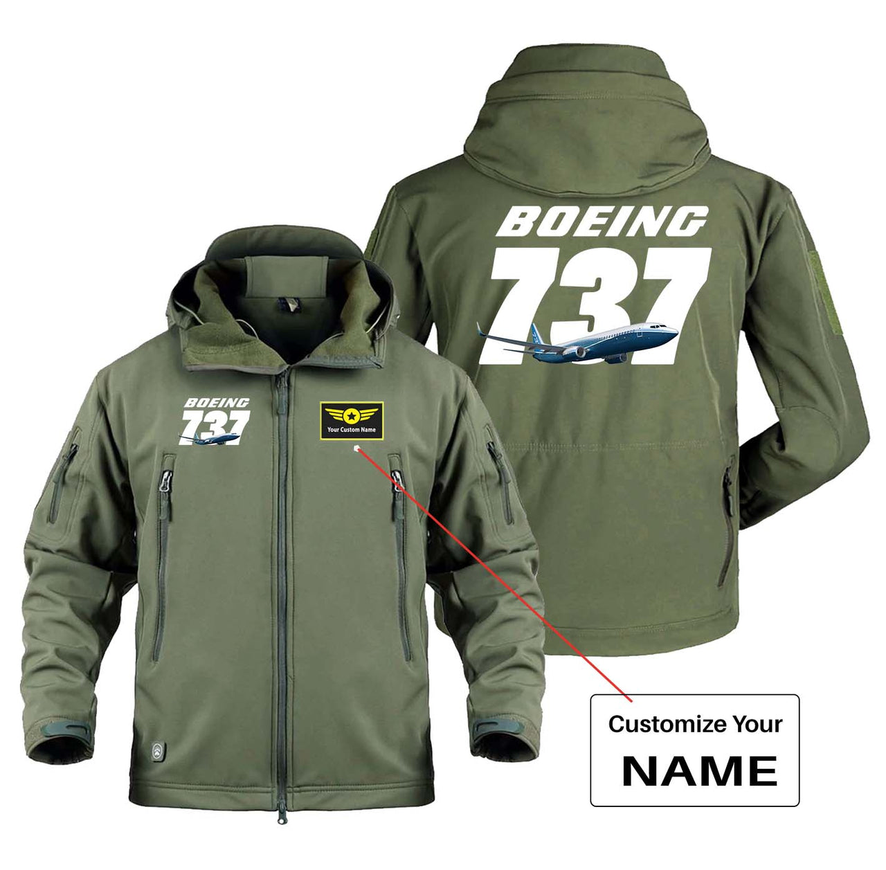 Super Boeing 737+Text Designed Military Jackets (Customizable)