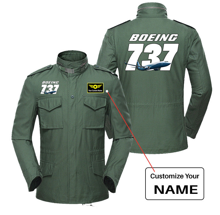 Super Boeing 737+Text Designed Military Coats