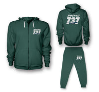 Thumbnail for Super Boeing 737+Text Designed Zipped Hoodies & Sweatpants Set