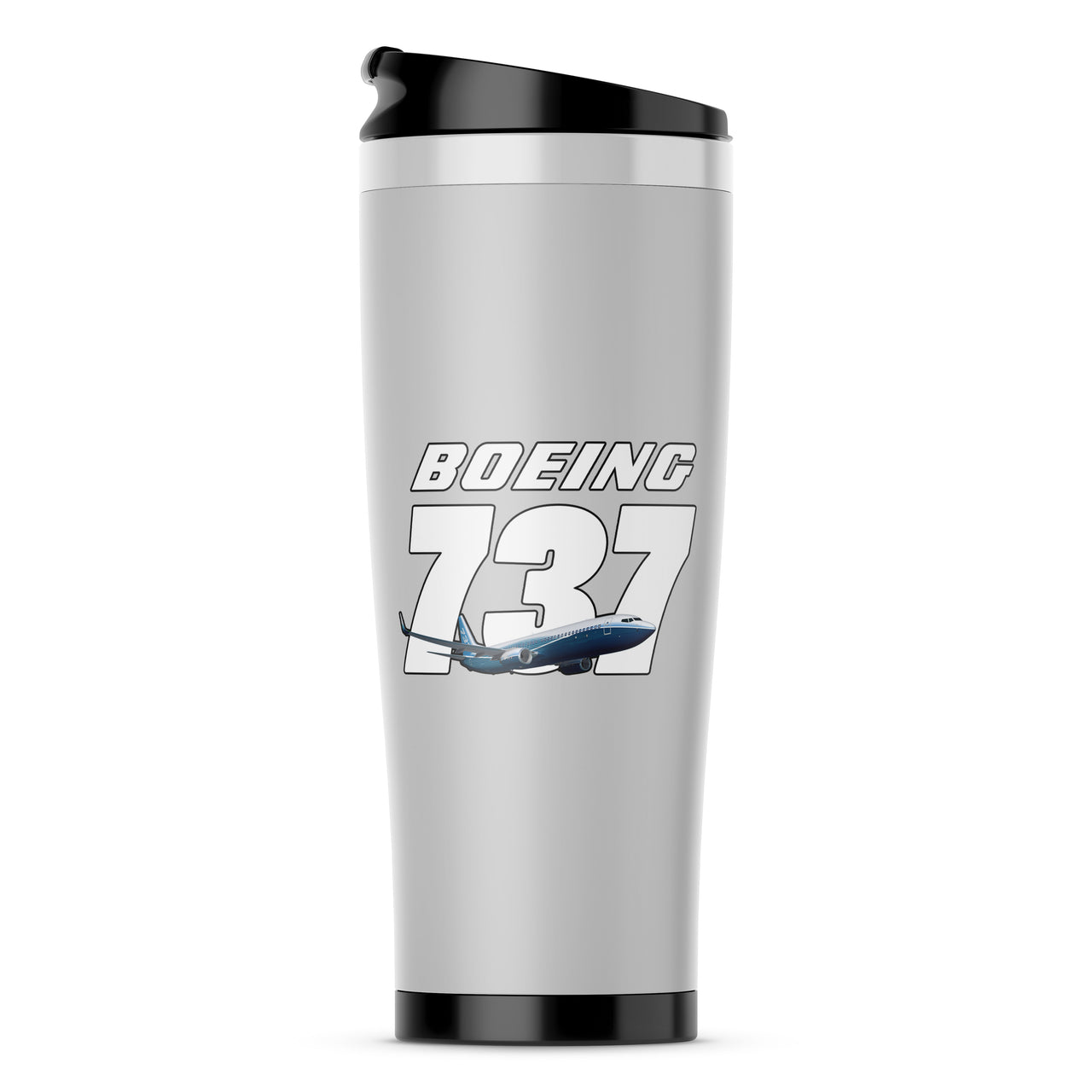 Super Boeing 737+Text Designed Stainless Steel Travel Mugs