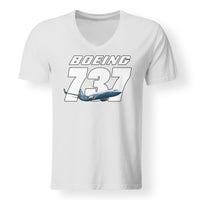 Thumbnail for Super Boeing 737+Text Designed V-Neck T-Shirts
