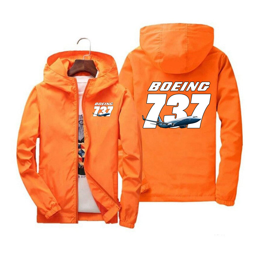 Super Boeing 737+Text Designed Windbreaker Jackets