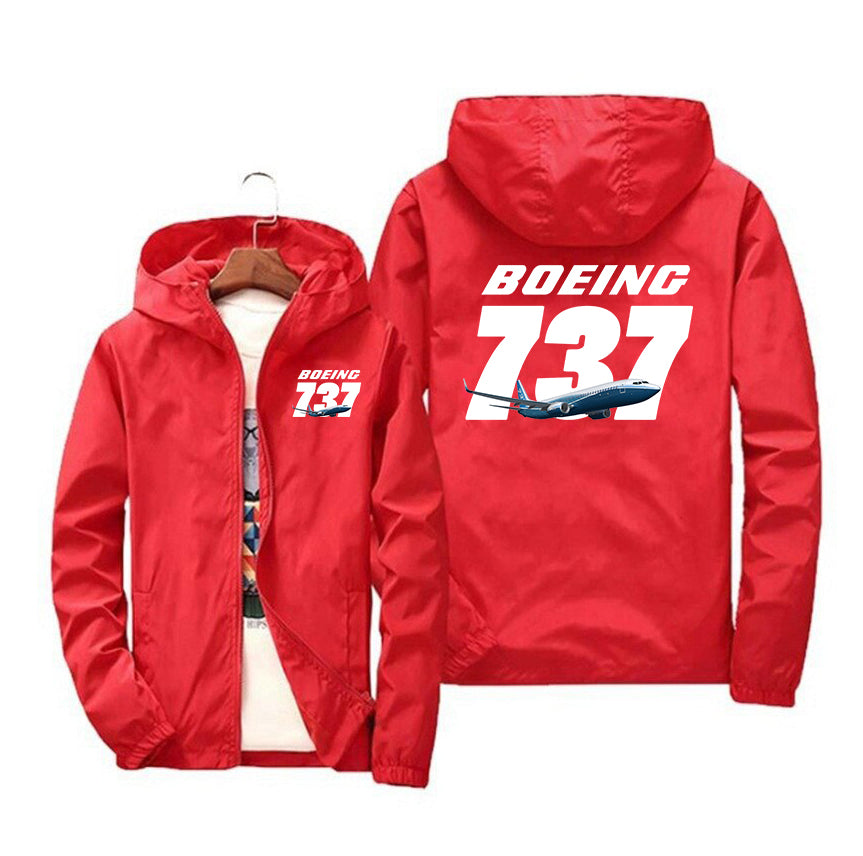 Super Boeing 737+Text Designed Windbreaker Jackets