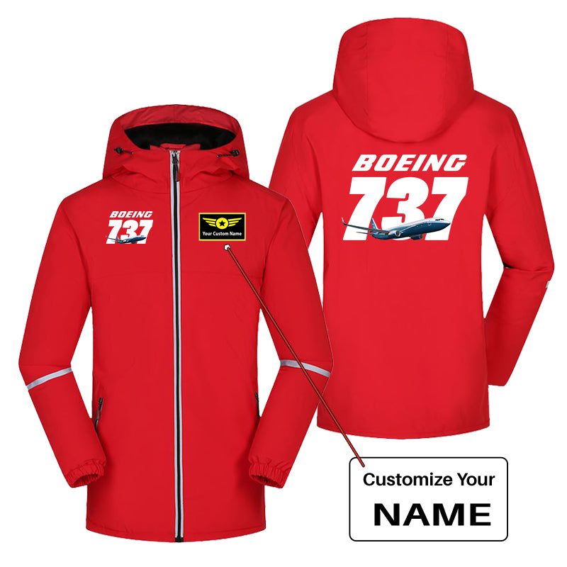 Super Boeing 737+Text Designed Rain Coats & Jackets