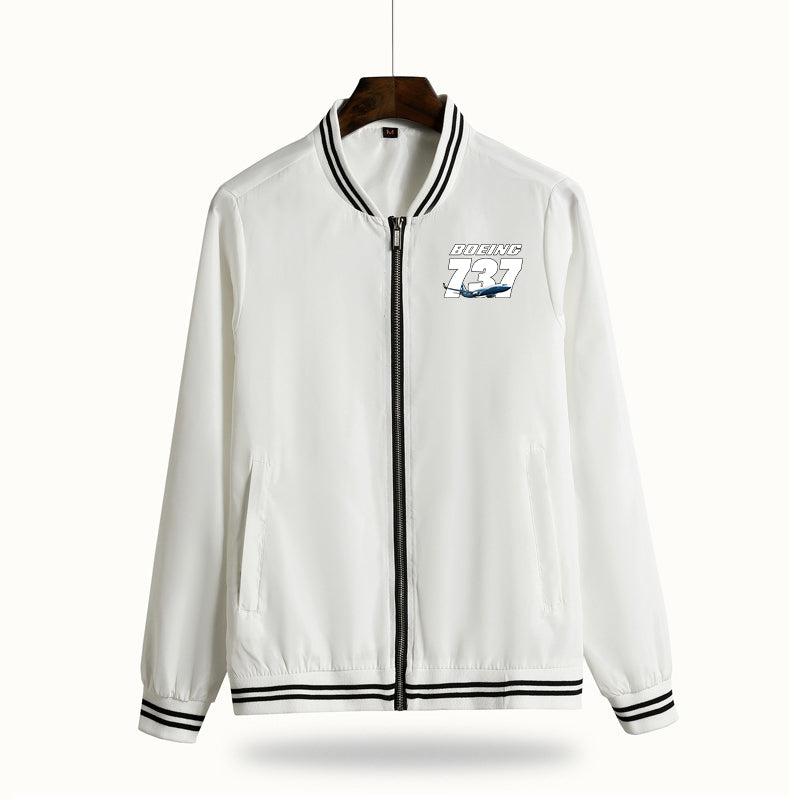 Super Boeing 737+Text Designed Thin Spring Jackets