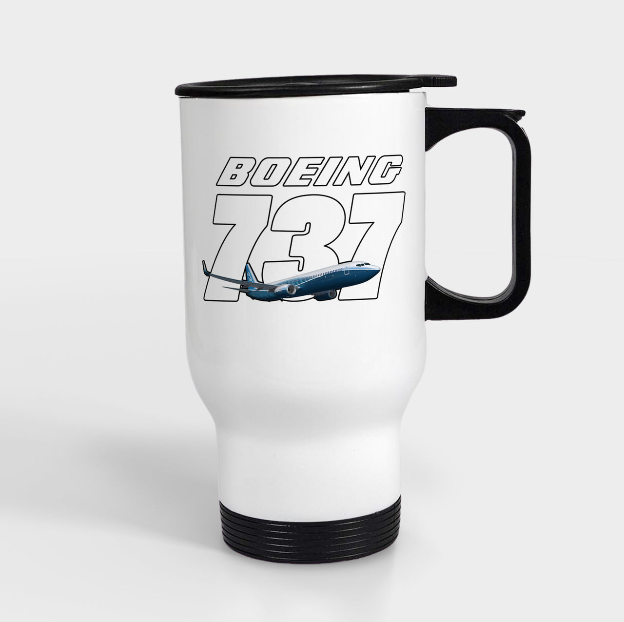 Super Boeing 737+Text Designed Travel Mugs (With Holder)