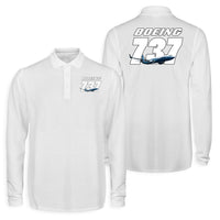 Thumbnail for Super Boeing 737+Text Designed Long Sleeve Polo T-Shirts (Double-Side)