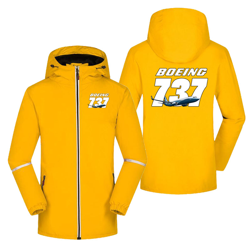 Super Boeing 737+Text Designed Rain Coats & Jackets