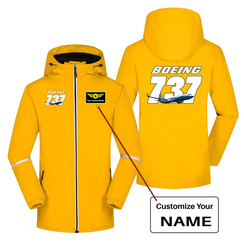Super Boeing 737+Text Designed Rain Coats & Jackets