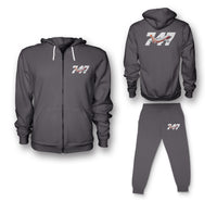 Thumbnail for Super Boeing 747 Intercontinental Designed Zipped Hoodies & Sweatpants Set