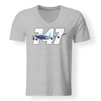 Thumbnail for Super Boeing 747 Designed V-Neck T-Shirts