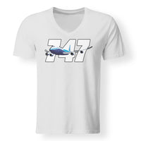 Thumbnail for Super Boeing 747 Designed V-Neck T-Shirts