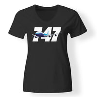 Thumbnail for Super Boeing 747 Designed V-Neck T-Shirts