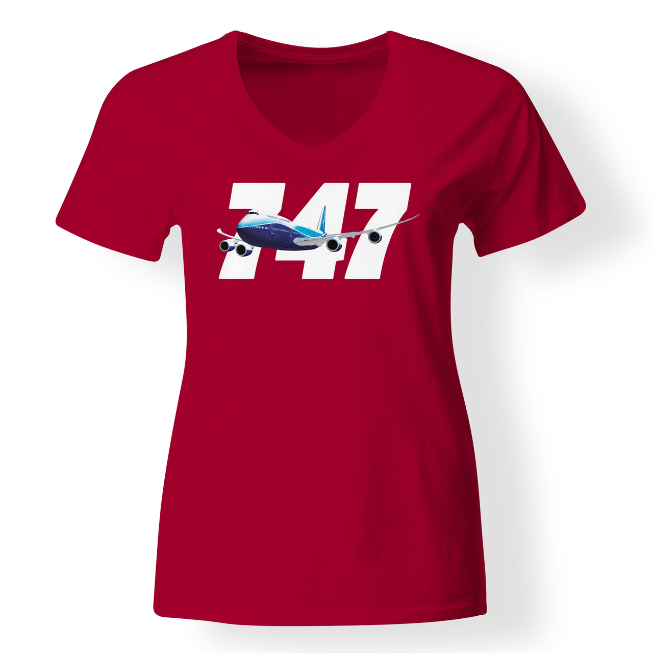Super Boeing 747 Designed V-Neck T-Shirts