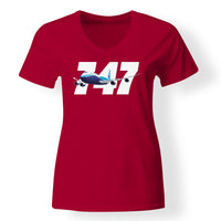 Thumbnail for Super Boeing 747 Designed V-Neck T-Shirts