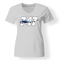 Thumbnail for Super Boeing 747 Designed V-Neck T-Shirts