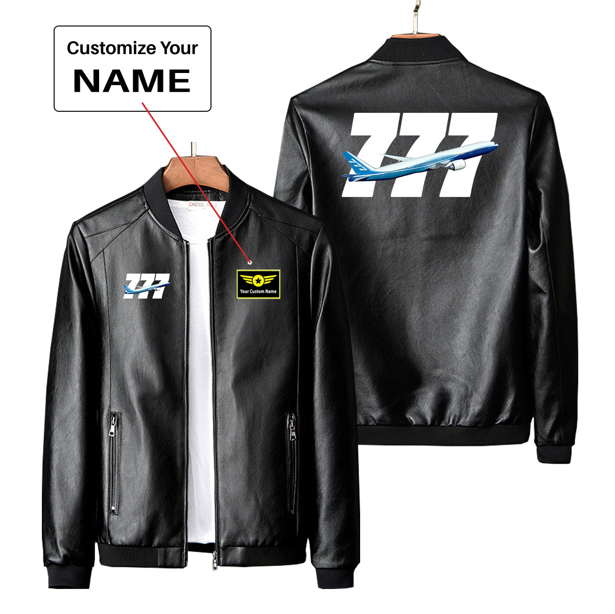Super Boeing 777 Designed PU Leather Jackets
