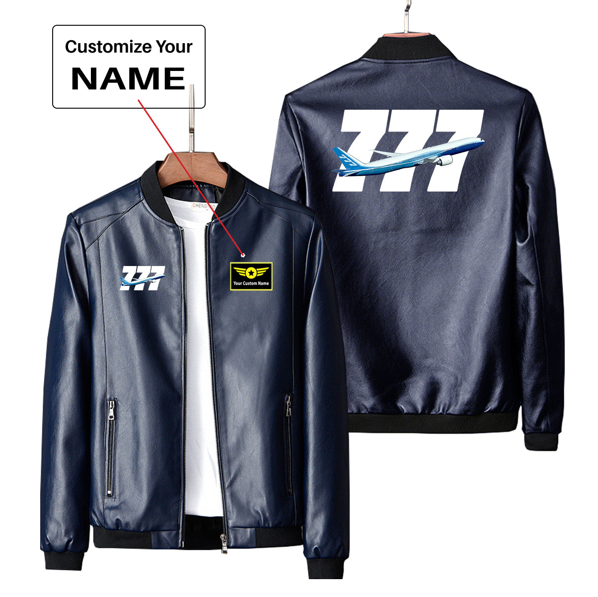 Super Boeing 777 Designed PU Leather Jackets