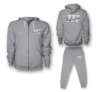 Thumbnail for Super Boeing 777 Designed Zipped Hoodies & Sweatpants Set