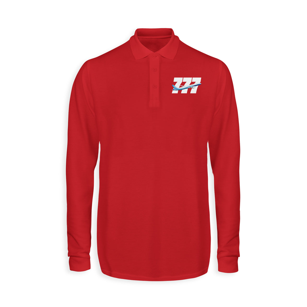 Super Boeing 777 Designed Long Sleeve Polo T-Shirts