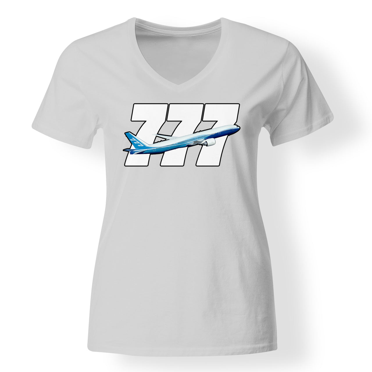 Super Boeing 777 Designed V-Neck T-Shirts